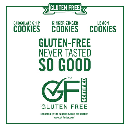 Tate's Bake Shop Gluten Free Cookies Variety Pack, Lemon, Ginger Zinger and Chocolate Chip Cookies, 4-7 oz Bags