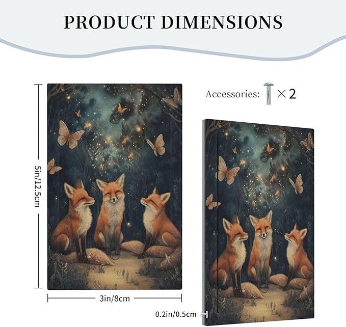 Decorative Art Light Switch Covers Foxes & Forest 1 Gang No Device Blank Switchplate Electrical Faceplate for Home Decor