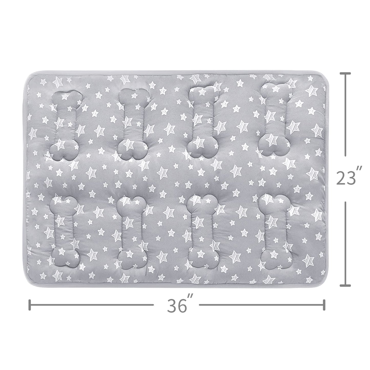 Dog Crate Bed Mat (36" X 23"), Soft Dog Bed Mat with Cute Stars, Personalized Crate Pad, Anti-Slip Bottom, Machine Washable Kennel Pad