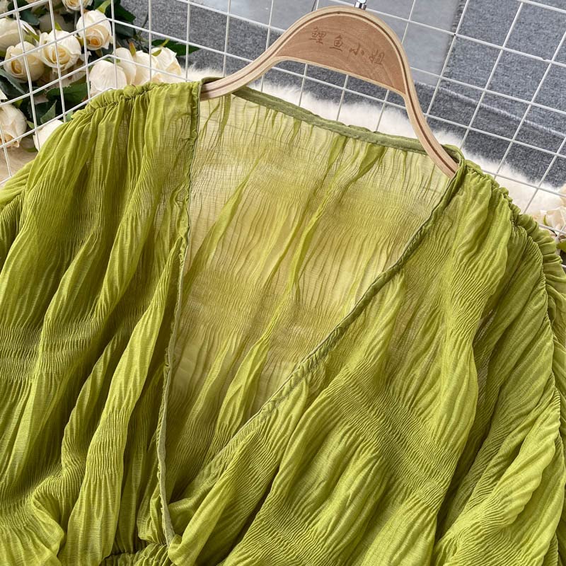 Bell Sleeve Tops for Women Dressy Tops for Evening Wear Lace Blouses for Women (Green,One Size,One Size)