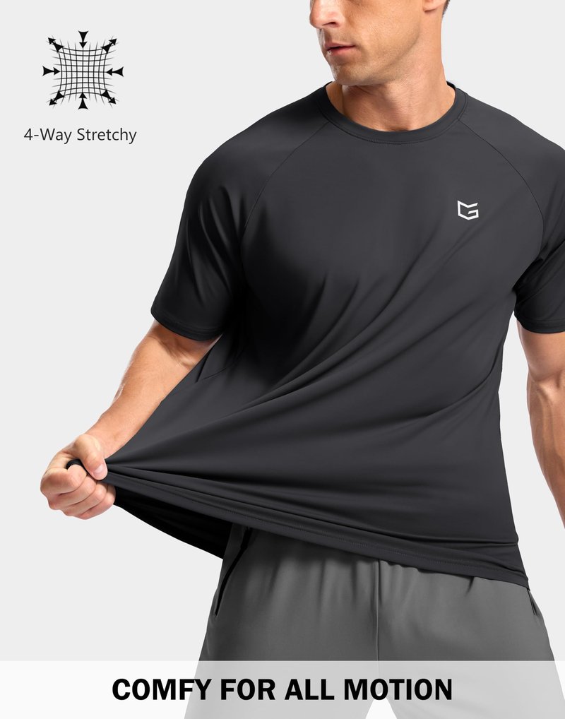 G Gradual Men's Athletic Workout T-Shirts Moisture Wicking Cooling Running Shirts Short Sleeve Performance Tee for Gym Tennis(Dark Grey,M)