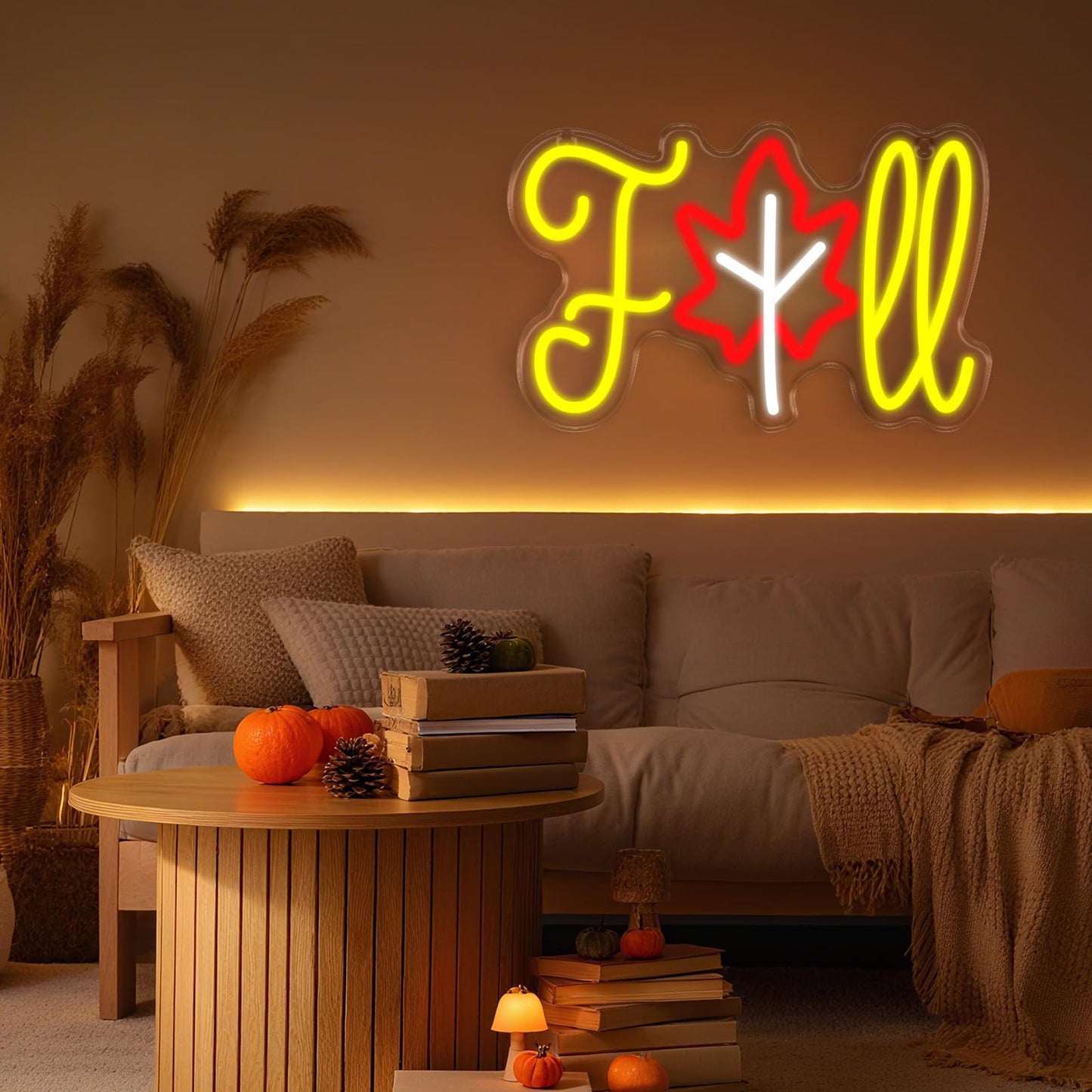 Fall Neon Sign Hello Fall Maple Neon Light for Wall Decor Thanksgiving LED Neon Sign Decorations for Autumn Room Bedroom Table Wall Decor Kids Holiday Gift USB Powered