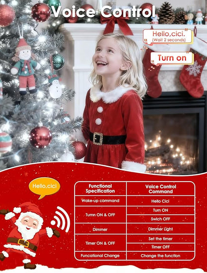 Voice Control Connectable 2PK 164FT 400LED Christmas String Lights Indoor Outdoor with Remote | Smart Twinkle Fairy String Lights 12 Modes & Timer for Xmas Tree Decor (Cool White)