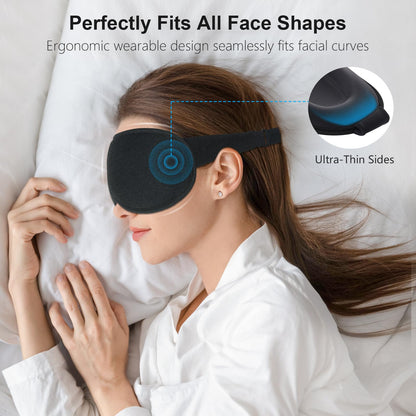 Gritin 100% Blackout Sleep Eye Mask for Women Men, Zero Pressure Sleeping Mask - Ergonomic Design 3D Cutout Eye Movement and Eyelash Friendly Night Blindfold, Ultra Soft Comfortable for Sleeping