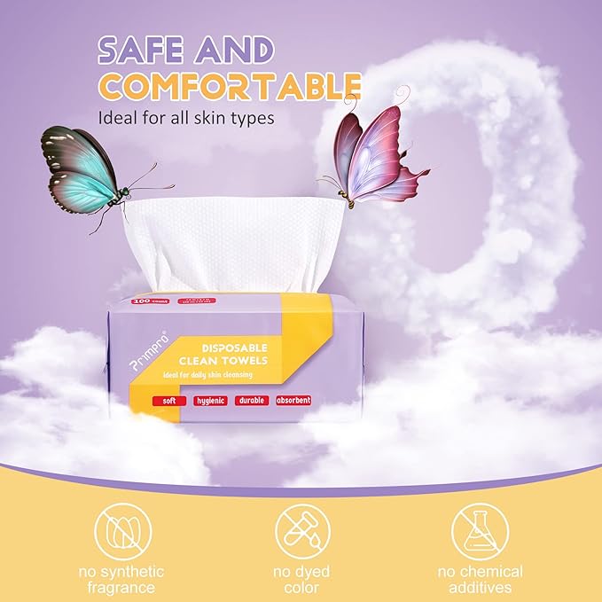 600 Count Disposable Face Towels Ultra Soft Hand Washcloth Lint-Free Dry Wipes