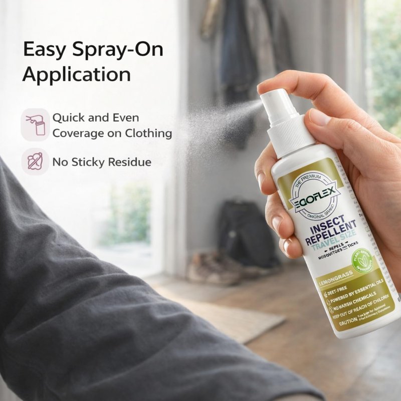 3-Pack Mosquito Repellent Spray - DEET-Free Bug Spray Travel Size TSA Approved - Mosquito, Tick & Insect Killer Deterrent with Natural Essential Oils - Lemongrass Scent - Safe for Family - 3 Fl Oz
