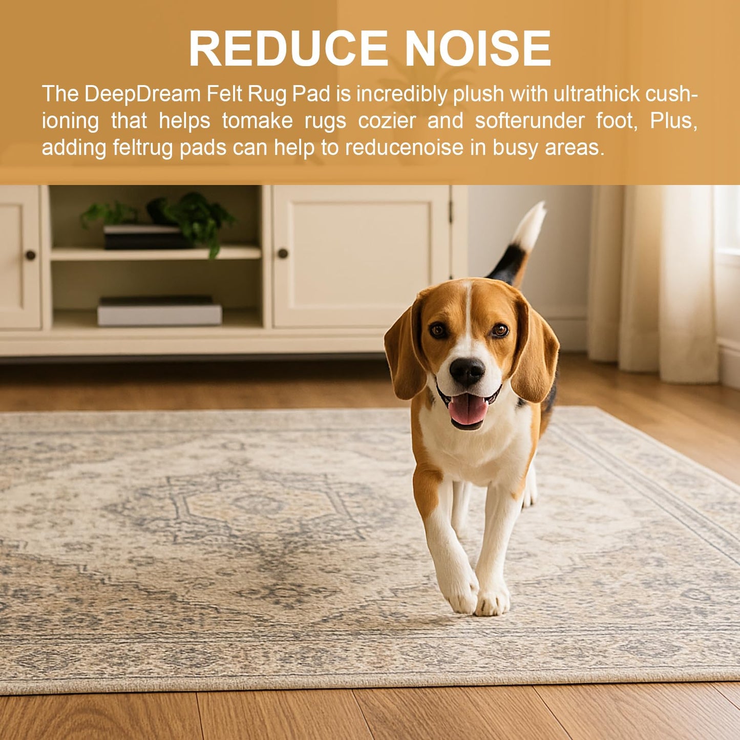 Deep Dream 1/4" Thick Felt and Natural Rubber Backing Rug Pad - Non Slip Carpet Gripper for 2 x 8 Ft Area Rugs - Protective Cushioned Pads for All Floors