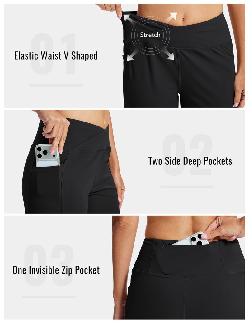MoFiz Women's Bermuda Long Shorts 12" High Waisted Knee Length Shorts for Women Summer Athletic Running Shorts Black XL