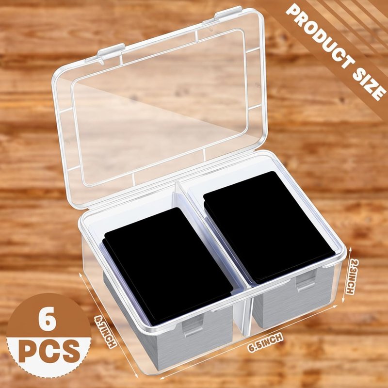 300 Card Storage Box - Clear Plastic Trading Card Organizer with Removable Divider | Perfect for MTG, Baseball & Football