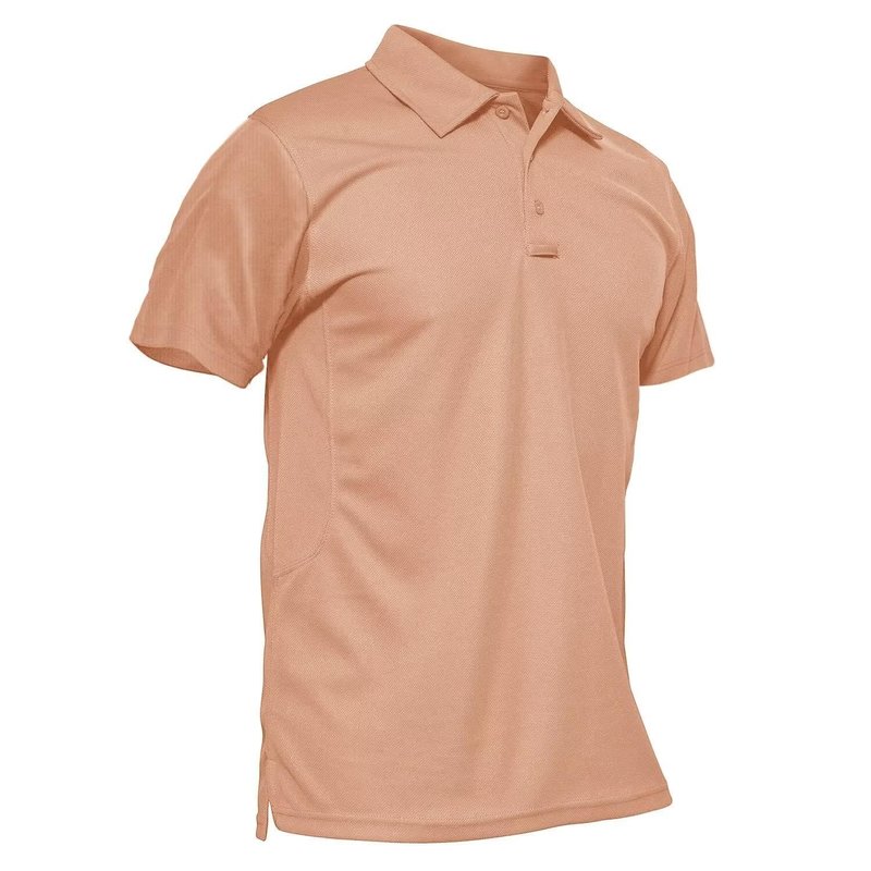 MAGCOMSEN Golf Polos for Men Dry Fit Short Sleeve Polo Shirts Breathable Athletic Polo Shirts Rugby Shirt Apricot M