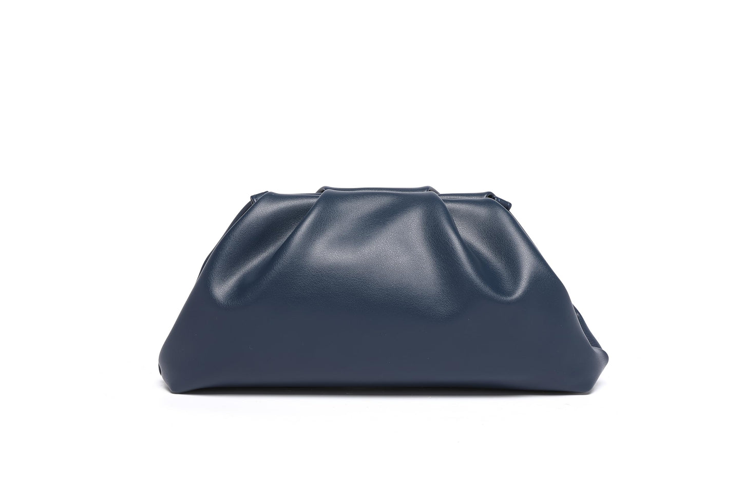YUWITA Soft PU Leather Clutch Purses for Women Formal Elegant Luxurious Evening Bag (Navy Blue)