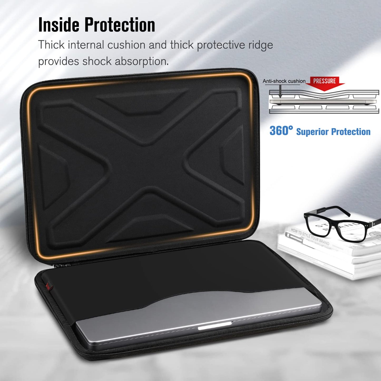 SITHON Hard Shell Laptop Sleeve Case for 15.6 Inch Acer Aspire 1/3/5/7, 15.6" ASUS VivoBook/Lenovo IdeaPad L3 and Other 15.6 inch HP Dell Samsung Laptop Chromebook, Shock Absorption Computer Bag
