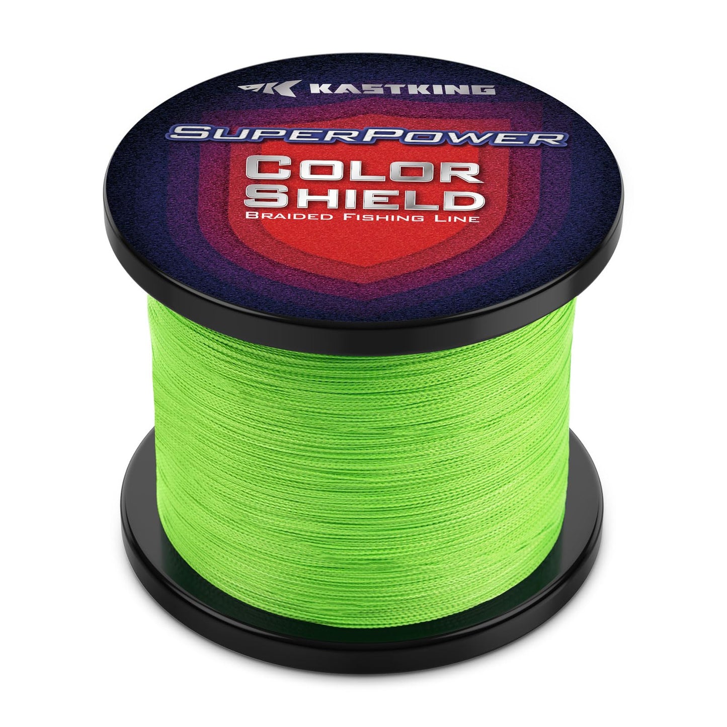 KastKing Superpower ColorShield Braided Fishing Line, Neon Green, 30LB, 300Yards, X4