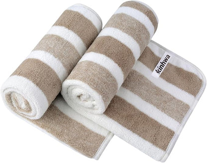 KinHwa Microfiber Hand Towels for Bathroom Soft and Absorbent Face Towels Brown