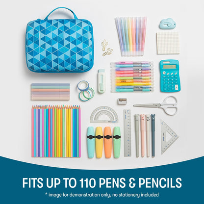 ZIPIT Jumbo Pencil Box for Boys | Pencil Case for School | Holds Up to 110 Pens | Large Capacity Pencil Pouch (Blue)