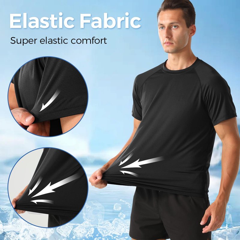 HYCOPROT Men’s Quick Dry Workout T Shirts Moisture Wicking Short Sleeve Athletic Loose Fit Undershirts Lightweight Breathable Activewear Tee Tops Fitness Clothing for Running Training Hiking Casual