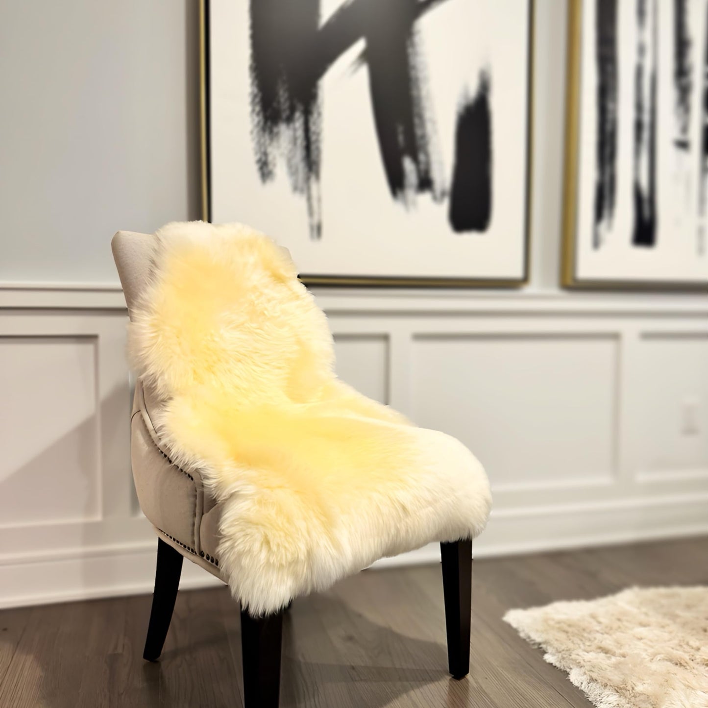 Tru Lamb Sheepskin Area Rug Real Sheepskin Wool Area Rug for Linving Room, Bedroom, Rugs, Sofas and Decor. 2 x 3 ft Sheepskin Rug (Natural White, 2 x 3 ft Sheepskin)