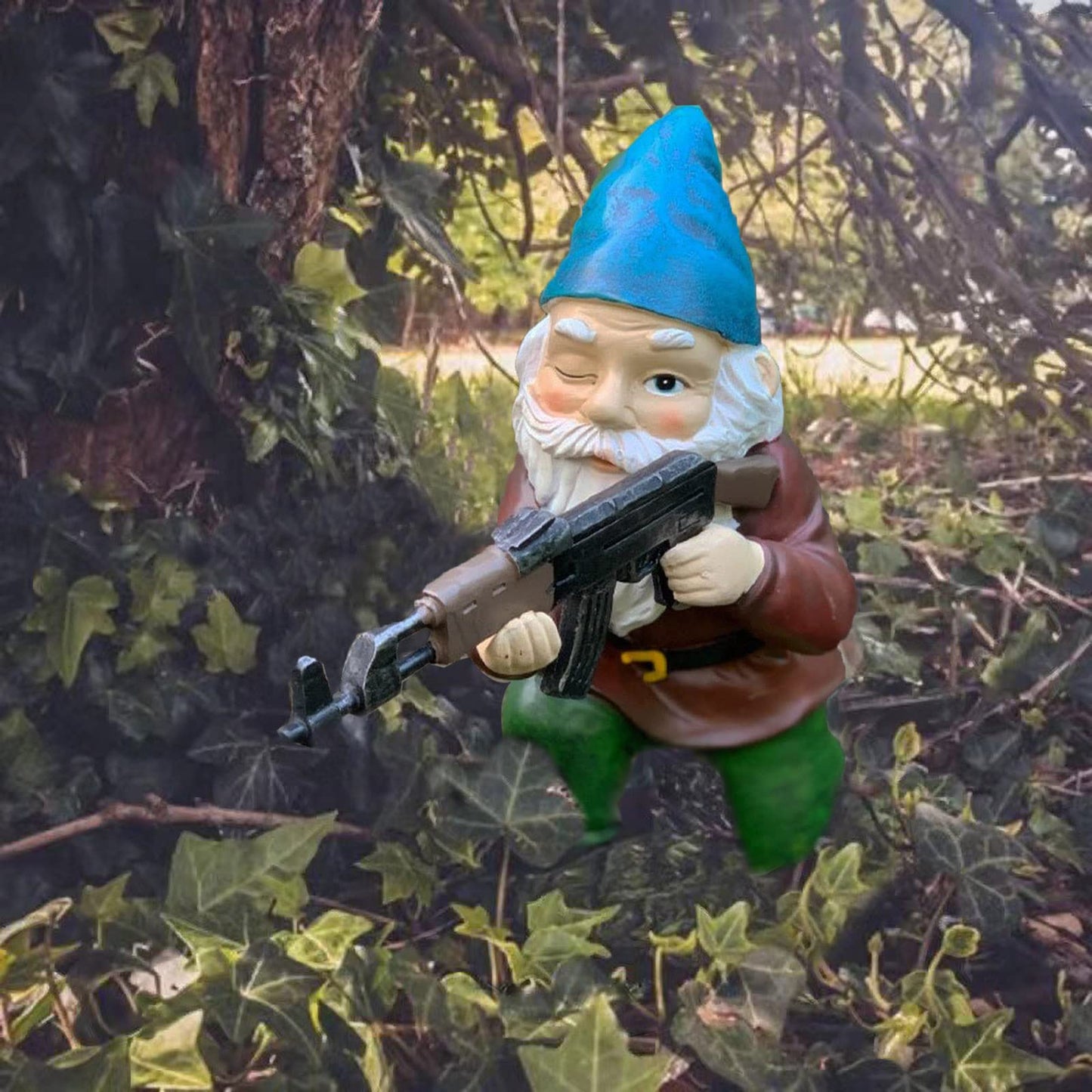 Tirifer Garden Statue Gnome with Gun, Guard Gnome for Garden Military Army Statue Tactical Soldier for Indoor Outdoor, Patio, Yard, Lawn, Christmas Ornaments, Home Décor