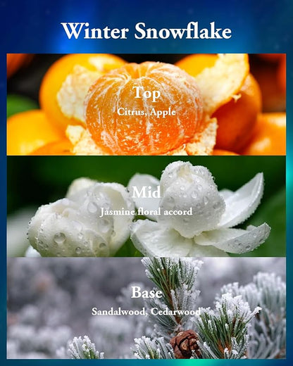 M&SENSE Christmas Candles Winter Snowflake Scented, Soy Wax 12.7oz 75 Hours Non Toxic Clean Burn, Double Wick Holiday Relaxing Aromatherapy Candle for Home, Luxury Candle Gifts for Women