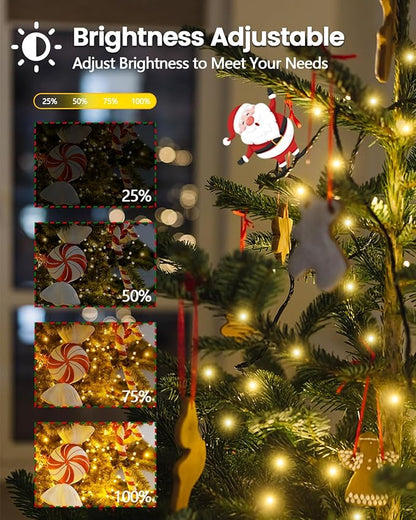 448LED Cascading Twinkle Christmas Tree Lights Indoor with Smart Voice Control & Remote | 7FT x 16 Lines Waterfall Tree Topper Lights, 12 Modes & Timer for 7FT Xmas Tree Christmas Decor (Warm White)