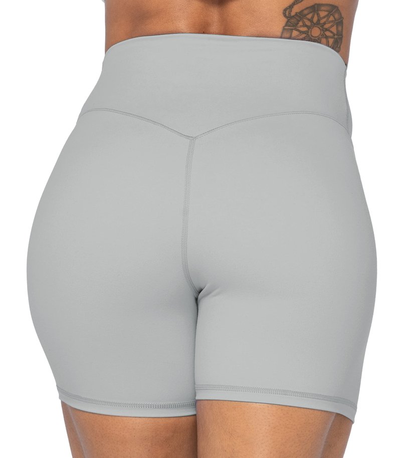 Sunzel 5" High Waist Biker Shorts for Women No Front Seam Soft Yoga Workout Gym Bike Shorts Tummy Control Squat Proof Grey