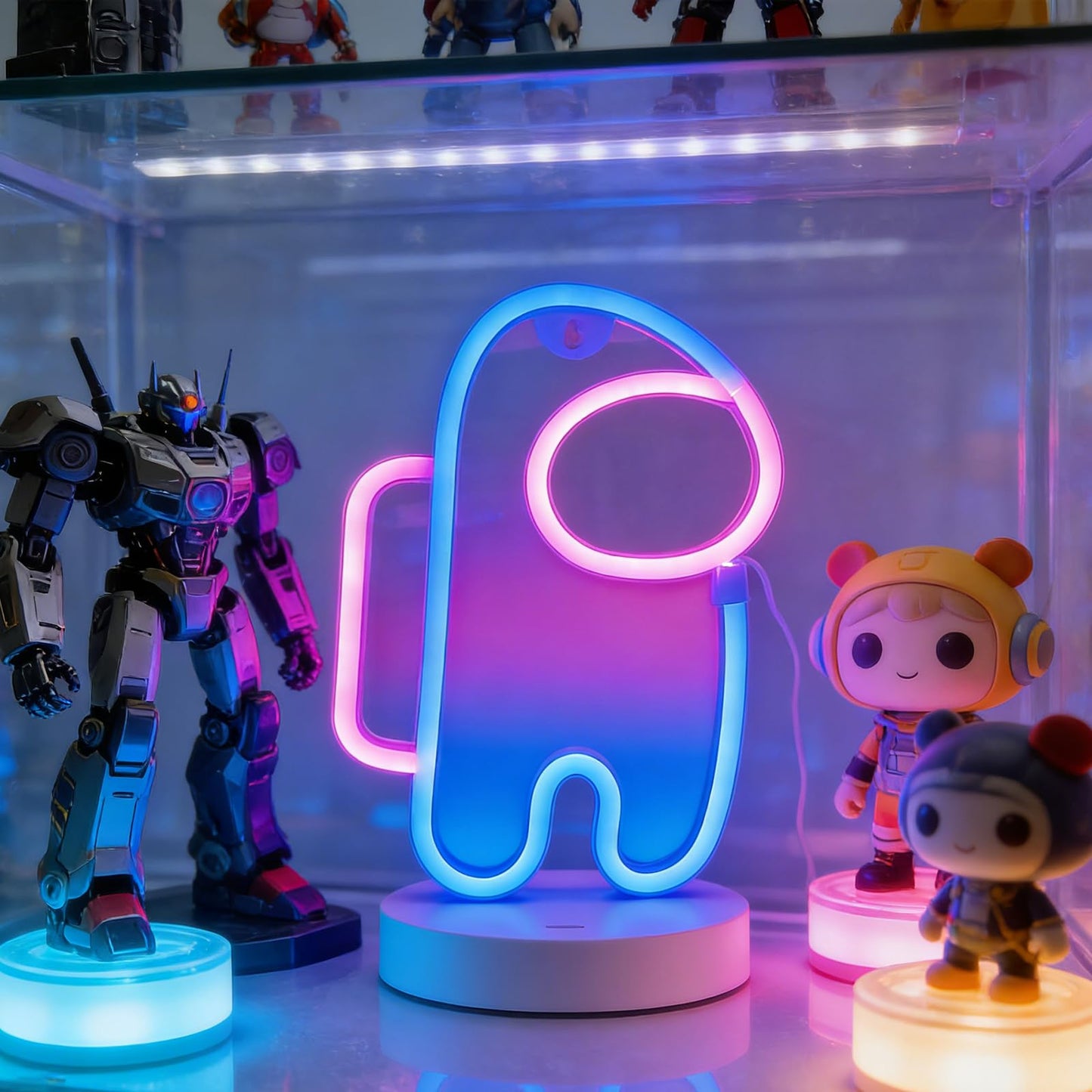 QiaoFei Alien Neon Sign Lights Astronaut with USB or Battery Operated for Kid's Room Bedroom Bar Restaurant Game Room Christmas Valentine's Day Birthday Party Gift LED Art Decoration Light.