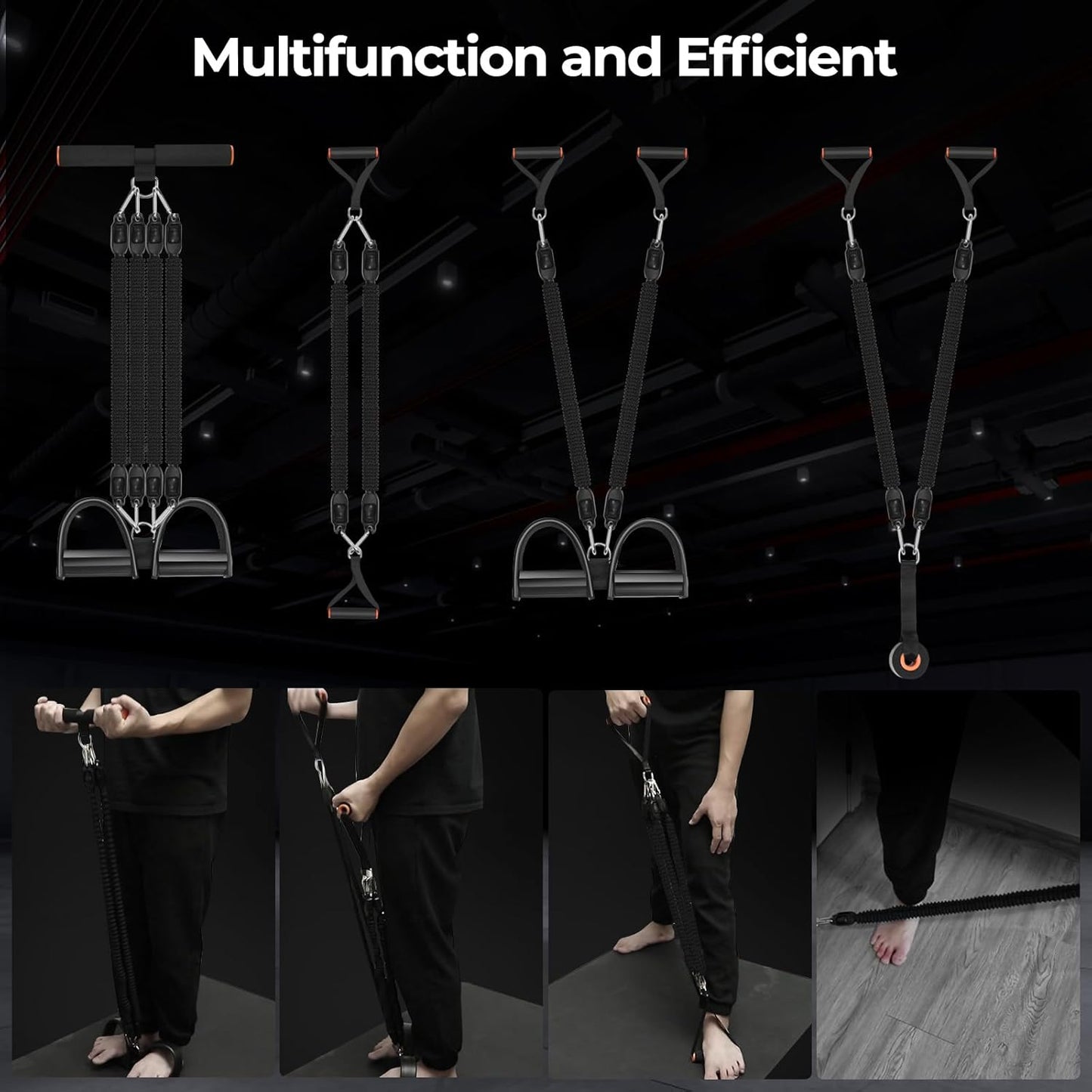 Pedal Resistance Band, Exercise Bands With Handles, Elastic Sit Up Pull Rope, Workout Equipment for Physical Therapy, Home Fitness, Strength Training With 8 Shape Fitness Band