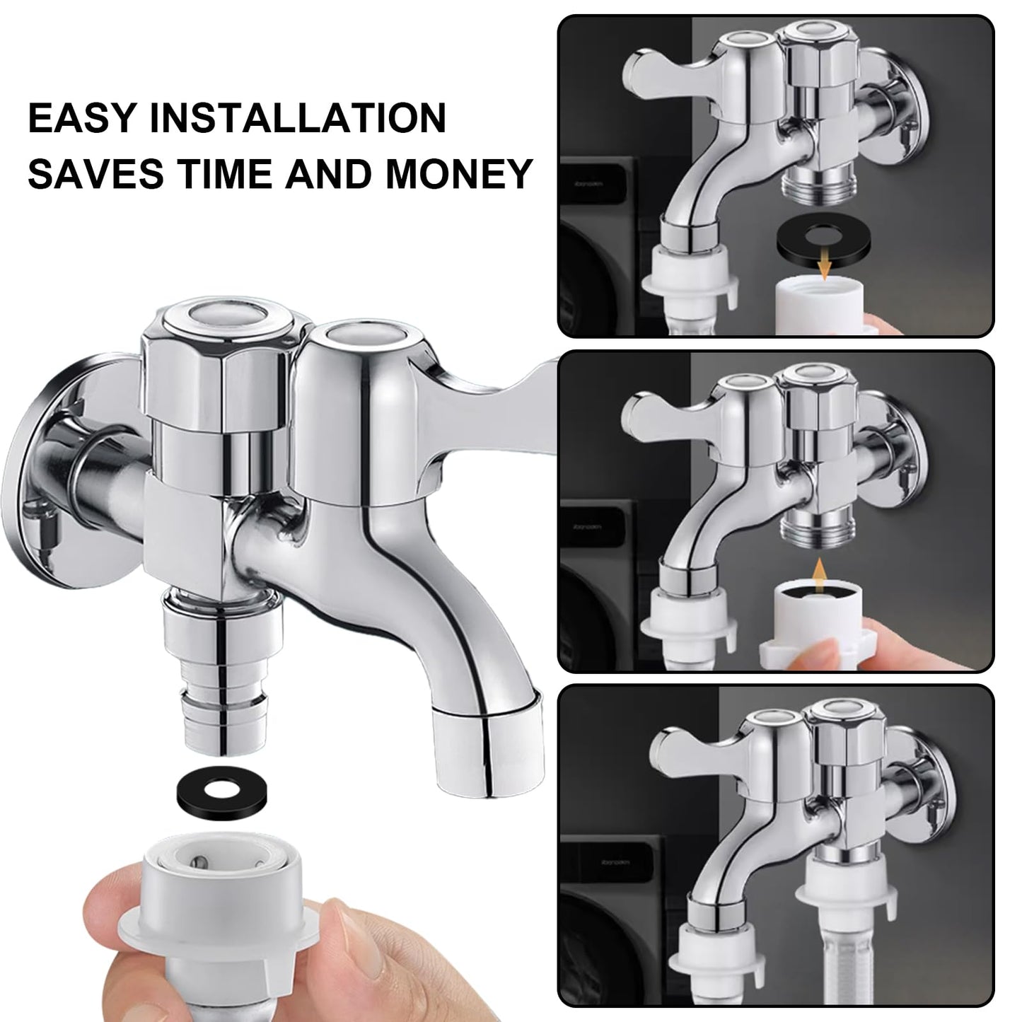 Black Flat Rubber Washers Assortment Kit 100 Pcs Set 16/18/20/25/30mm Heavy Duty Abrasion Resistant Vibration Damping Pads for Screws Plumbing Shower Head Garden Faucet