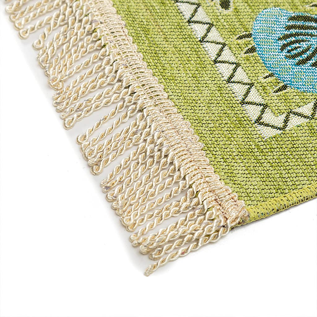 Muslim Prayer Mat Thick Islamic Turkish Chenille Praying Rug Portable Kneeling Rug, Vintage Floral Leaves Pattern Woven Jacquard Tassel Blanket