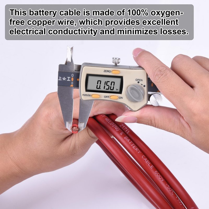 Geosiry 8 Gauge Battery Cable, 15FT Red + 15FT Black 8 AWG Welding Cable, Stranded Oxygen-Free Copper Wire for Automotive, Battery, Solar, Marine and Generator