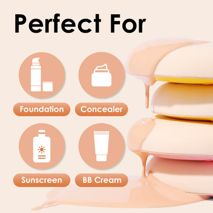 5Pcs Makeup Sponge For Foundation Concealer And Powder, Latex Free Blender Sponge For Natural And Easy Makeup Soft Long-lasting And Beginner-friendly, Green, Medium