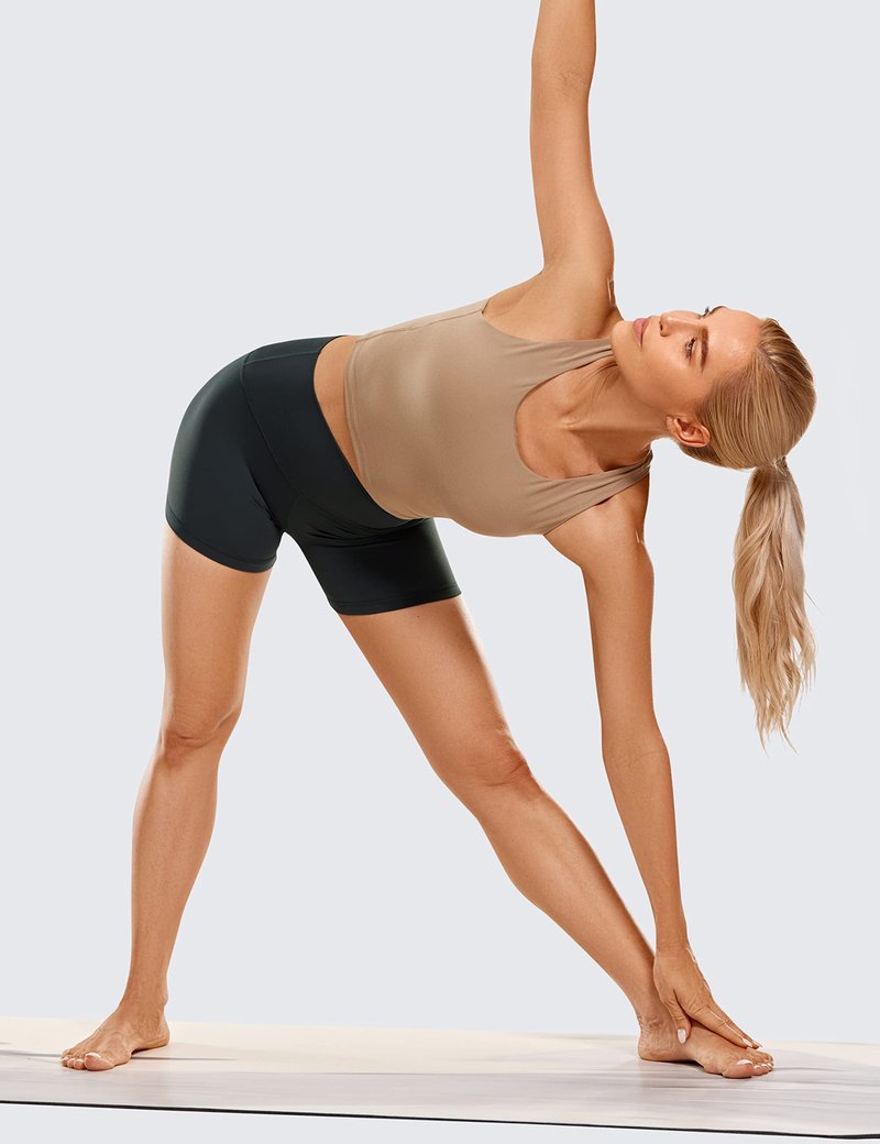 CRZ YOGA Butterluxe Biker Shorts 4'' - High Waisted Booty Workout Volleyball Yoga Womens Spandex Melanite XX-Small