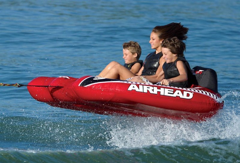 Airhead Viper Towable 1-3 Rider Tube for Boating and Water Sports, Heavy Duty Full Nylon Cover