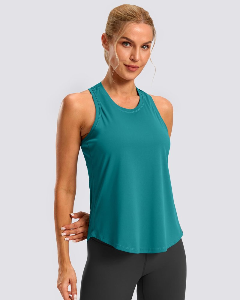G Gradual Women's Workout Tank Tops Racerback Athletic Yoga Tops Loose Fit Sleeveless Running Gym Sports Shirts for Women(Teal,XL)