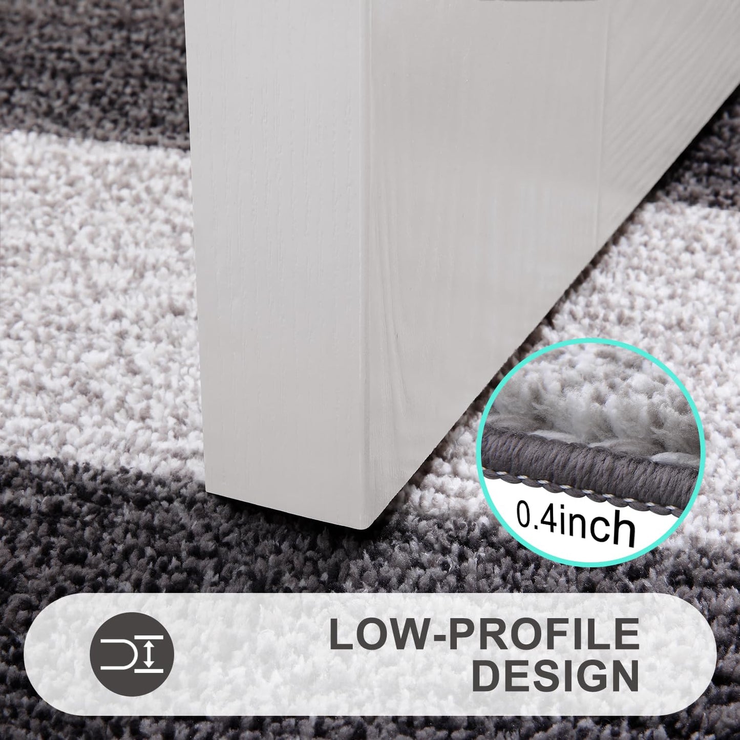 Kitinjoy Indoor Outdoor Door Mat, 36x24 Non-Slip Absorbent Dirt Trapper, Low-Profile Washable Inside Entrance Front Floor Mat, Sturdy Soft Entry Doormats for Entryway, Grey