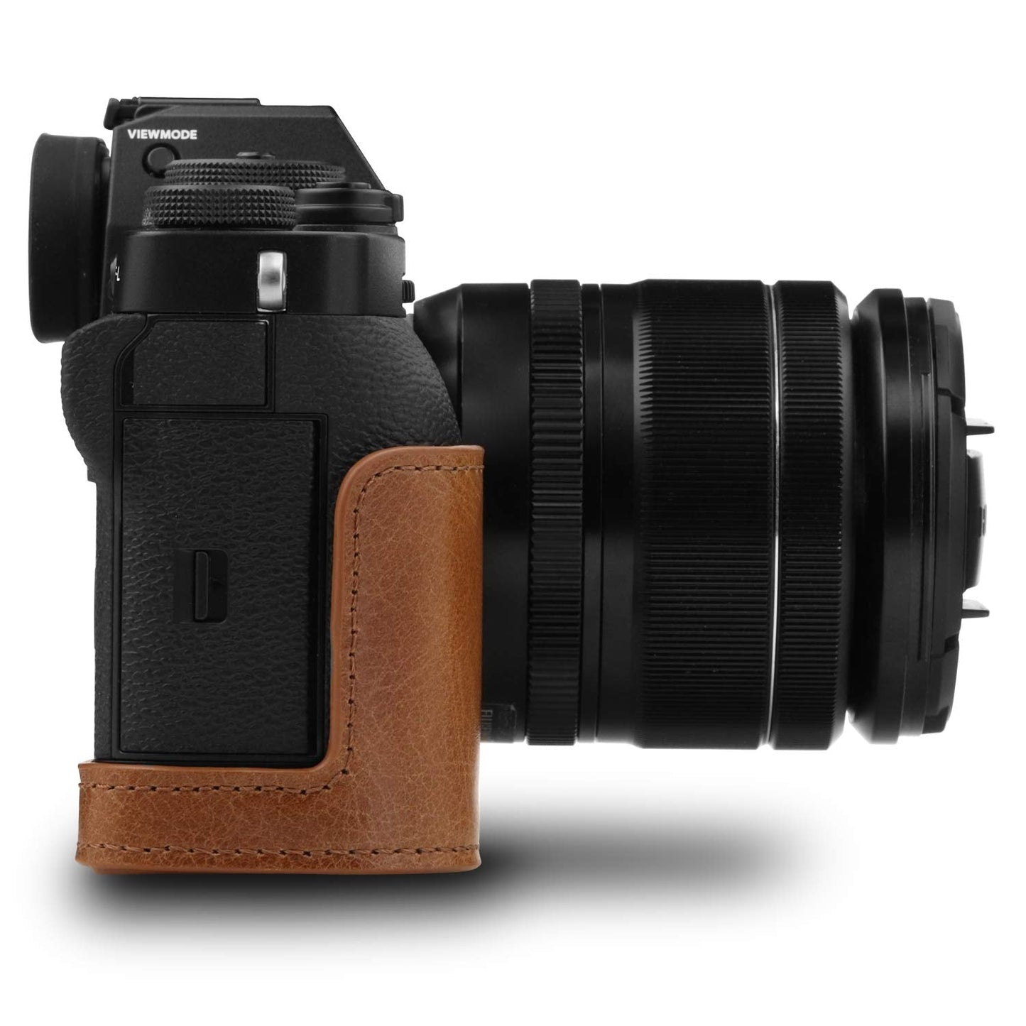Mega Gear MG1553 X-T3 Ever Ready Genuine Leather Camera Half Case and Strap - Brown, Compact