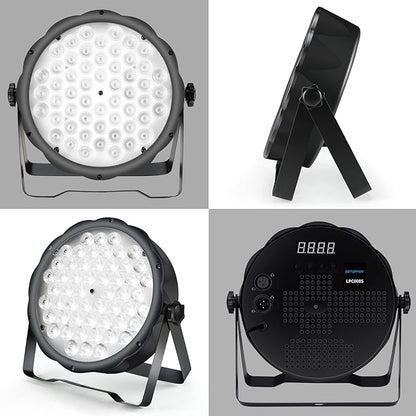 BETOPPER LED Par Lights 54 x 1.5W, RGB Stage Lights DMX DJ Lighting Sound Activated with Stand, Strobe Light & Wash Par Lighting DMX for Parties, Church, Wedding, Bars