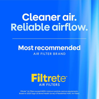 Filtrete 18x18x1 Air Filter, MERV 11, MPR 1000, Allergens & Pet Dander, 3-Month AC and Furnace Filters, Cleaner Air, Reliable Airflow, 6 HVAC Filters (Actual Size 17.68 x 17.68 x 0.81 in)