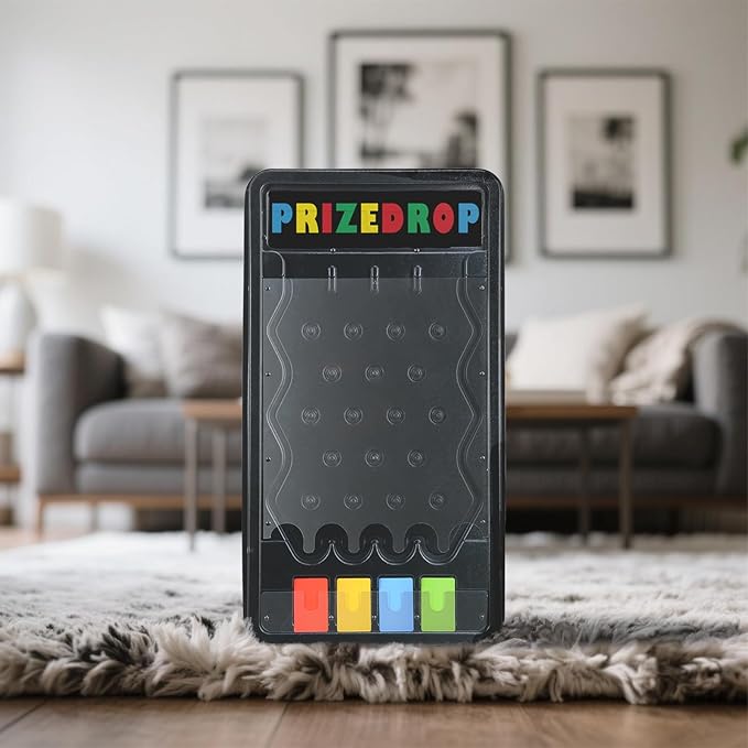 iElyiEsy Mini Tabletop Plinko Board Game -4slots Prize Drop Board with 8 Customizable Pucks – Foldable Prize Drop Game for Family Gatherings Classroom and Carnival-Style Events (25x14 Prize Drop)