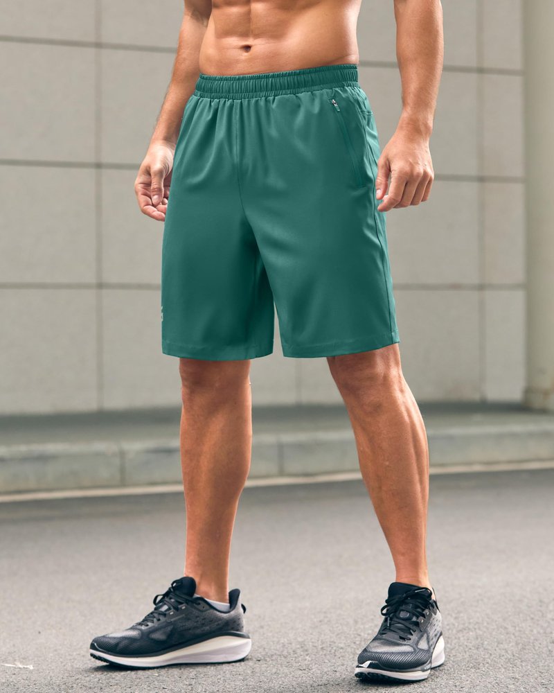 G Gradual Men's Athletic Running Shorts with Zipper Pockets Quick Dry 7"/ 5"/ 9" Workout Gym Shorts for Basketball Hiking(Rainforest Green,9XXXL)