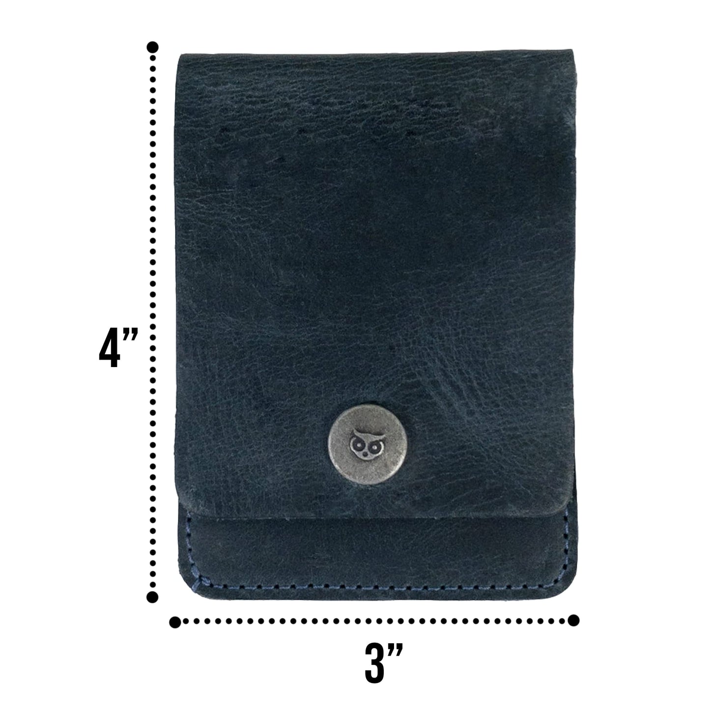 Hide & Drink, Vertical Front Pocket Wallet with Card Slot, Compact Storage for Bills, Card Holder, Full Grain Leather, Handmade, Slate Blue