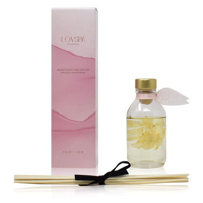 LOVSPA Reed Diffuser Set, Smoked Vanilla Scented Oil Diffuser with Sticks, Home Fragrance Accessories for Bathroom Shelf Decor, Aroma Diffusers for Home or Office Fall Decor, USA Made