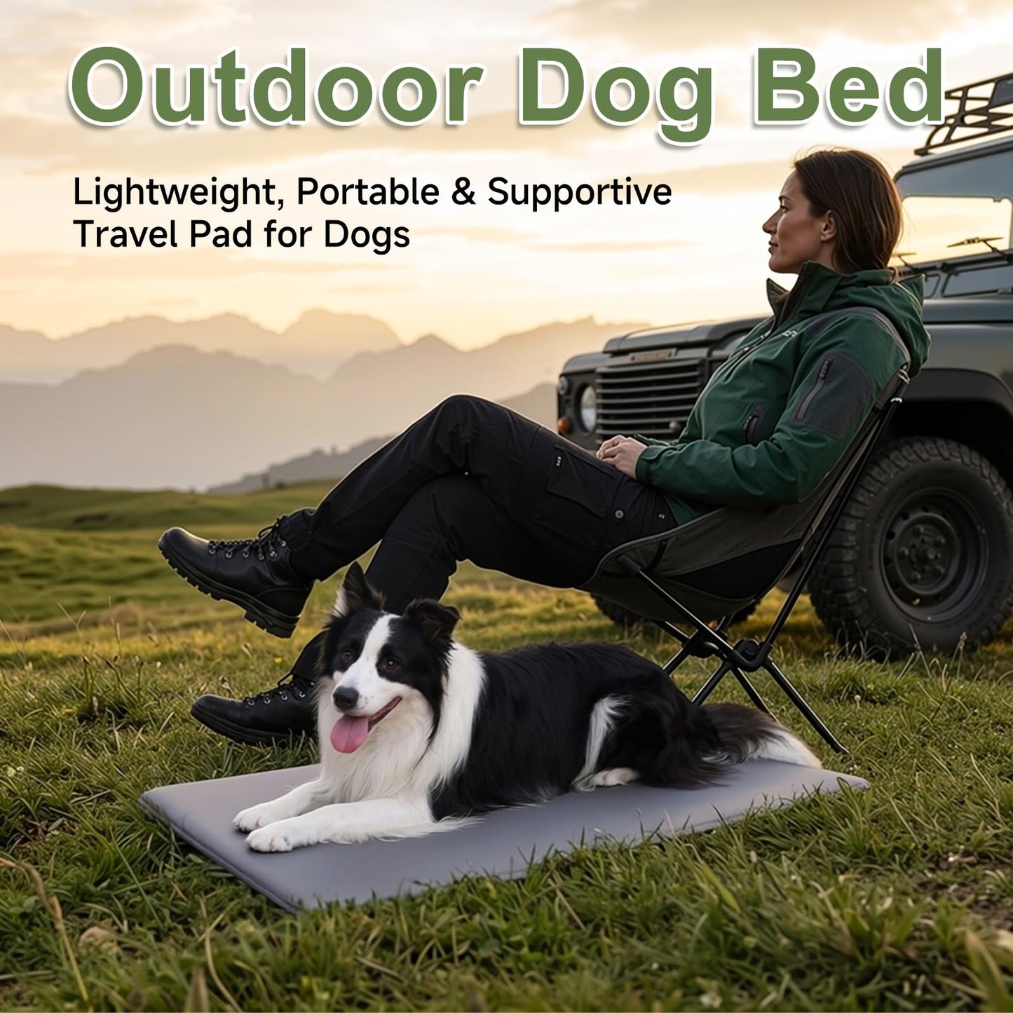 WAYIMPRESS Outdoor Dog Crate Pad, Reversible Waterproof Crate Mat Bed, Wipeable Kennel Mat Pet Sleeping for Medium Large Dogs, Waterproof, Wipeable, Anti-Slip, Kennel Pads 35 x 22 Inch, Dark Gray