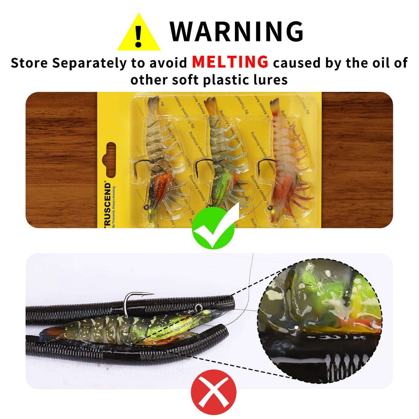 TRUSCEND Duramax Soft Fishing Lures with BKK Hooks, Balanced Action, Tear-Resistant TPE, Pre-Rigged Shrimp & Crayfish Lures for Bass, Trout, Walleye, Crappie, Freshwater Saltwater Pro Fishing Baits