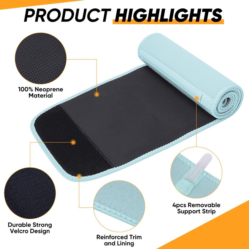 APEXUP Waist Trainer for Women Lower Belly Fat, Men Sweat Band, Stomach Wrap, Waist Trimmer with Removable Lumbar Support (Mint Green, XXL)