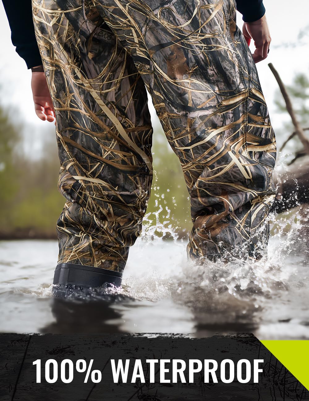 TIDEWE Bootfoot Chest Wader, 2-Ply Nylon/PVC Waterproof Fishing Hunting Waders with Boot Hanger for Men Women Next Camo Evos Size 13