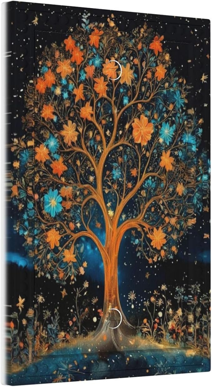 Magical Life Tree in Night Sky Light Switch Covers No Device Wall Plate 1 Gang Decorative Blank Switchplate Electrical Faceplate for Farmhouse Living Bedroom Decor