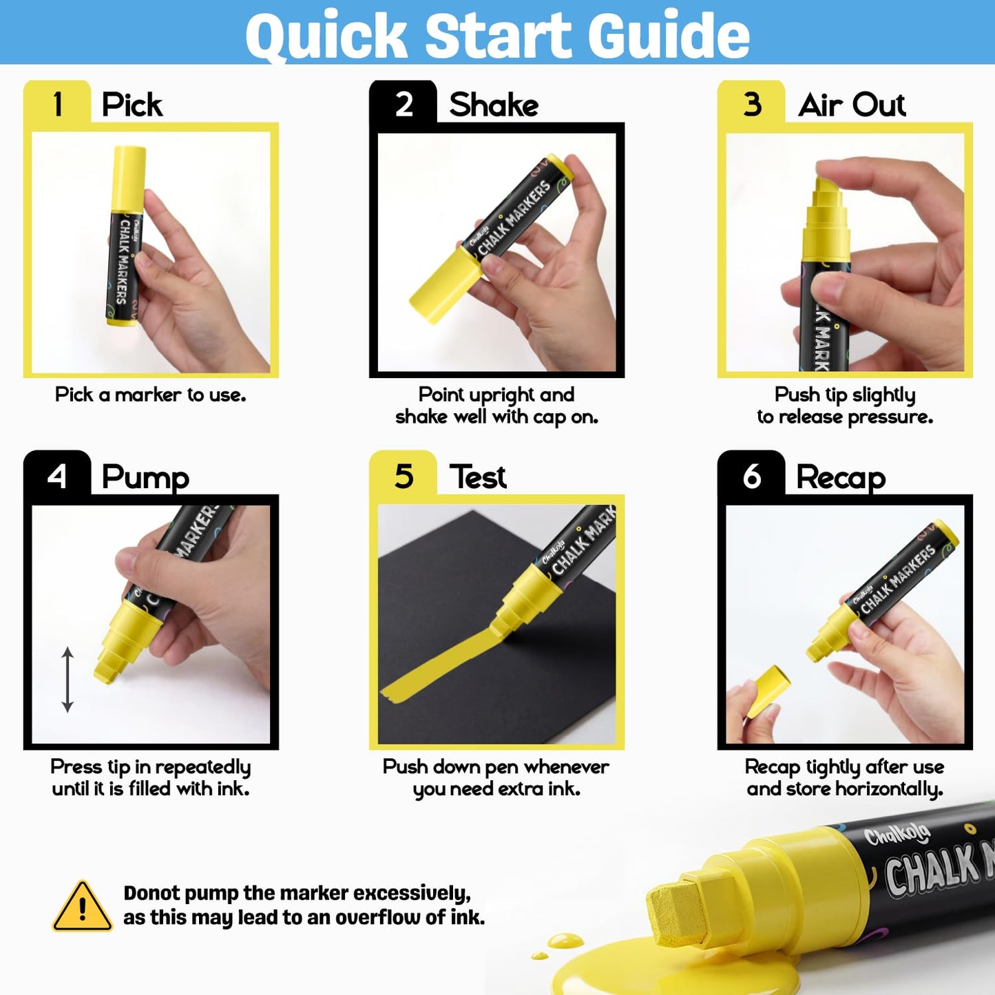 Chalkola Car Window Markers for Glass Washable - (10mm, 12 Pack w/Gold Silver) | Jumbo Liquid Chalk Markers for Blackboard, Chalkboard, Auto Mirror, Bistro Board — 3 in 1 Wide Nib Chalk Paint Pens
