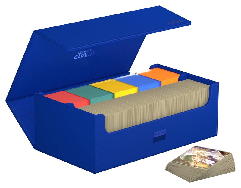 Ultimate Guard Arkhive 800+, Deck Case for 800 Double-Sleeved TCG Cards, Blue, Compatible with Boulders, Magnetic Closure & Microfiber Inner Lining