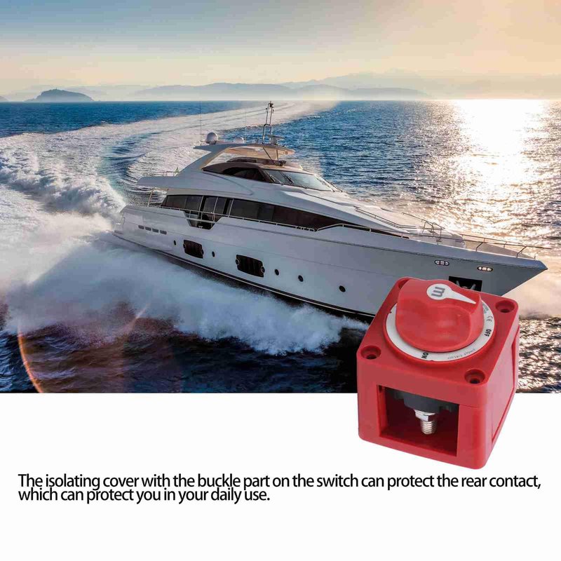 Akozon Battery Switch, DC 12‑48V Isolator Switch Single Circuit Cut‑Off 6006 M‑Series Hard‑Wearing for Marine Boat Battery Isolator